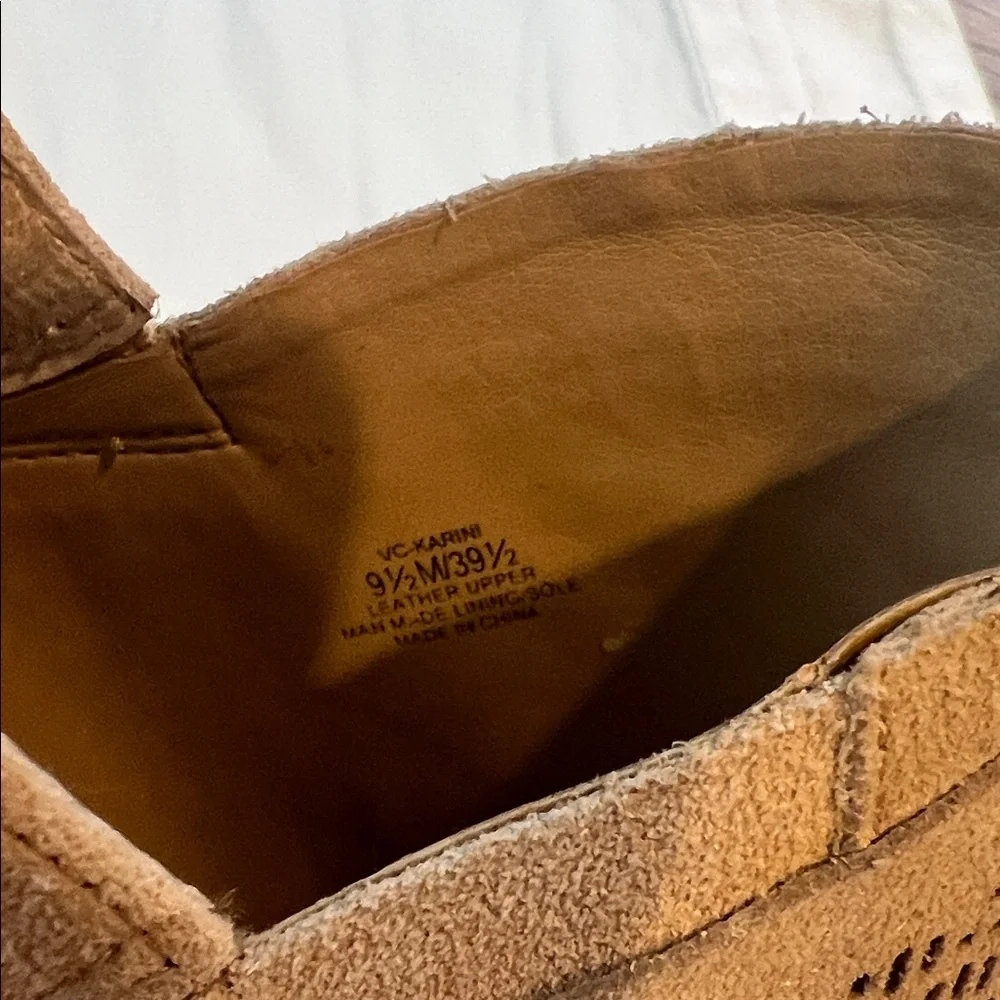 Vince Camuto Tan Peep-Toe Heeled Boots - Picture 7 of 9